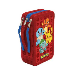 pokemon plumier 3 pisos con material escolar (cyp import - ep20-13pk)