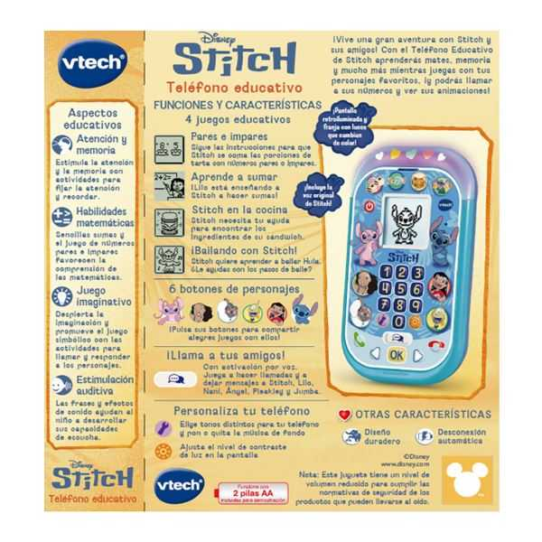 vtech stitch telefono educativo (vtech - 586022)