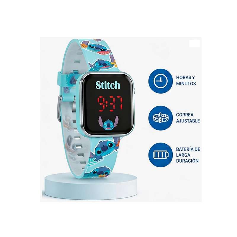 stitch reloj led (kids licensing - las4039)