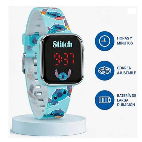 stitch reloj led (kids licensing - las4039)