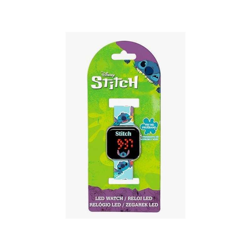 stitch reloj led (kids licensing - las4039)