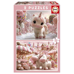 puzzle 2x48 piezas unicornios dulces (educa - 20504)