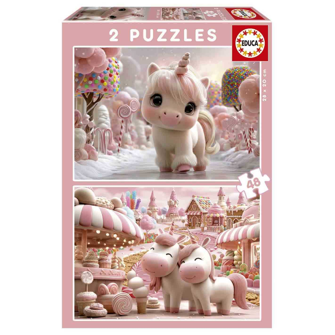 puzzle 2x48 piezas unicornios dulces (educa - 20504)