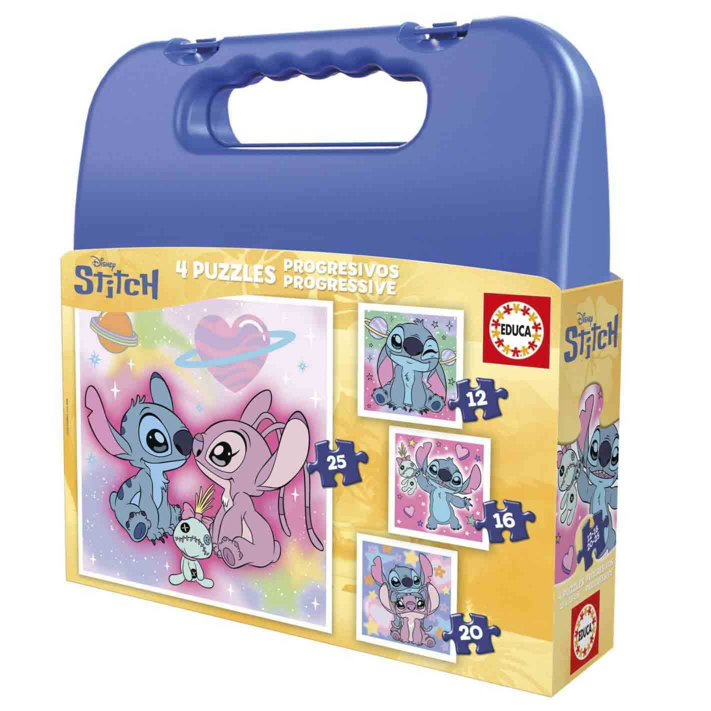 puzzle maleta progresivo stitch azul (educa - 20472)