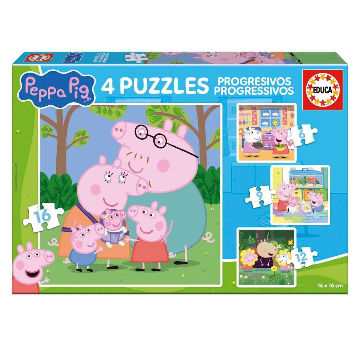 puzzle 6-9-12-16 pzas progresivo peppa pig (educa - 20325)