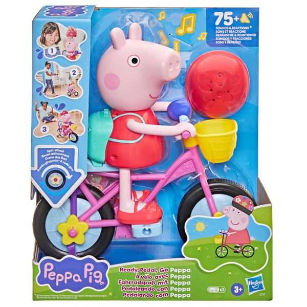 peppa pig pedaleando con peppa (hasbro - g21775n0)