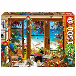 puzzle 1500 piezas ventana del observador de aves (educa - 20333)