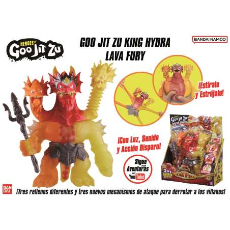 goo jit zu figura king hydra lava fury (bandai - co42948)
