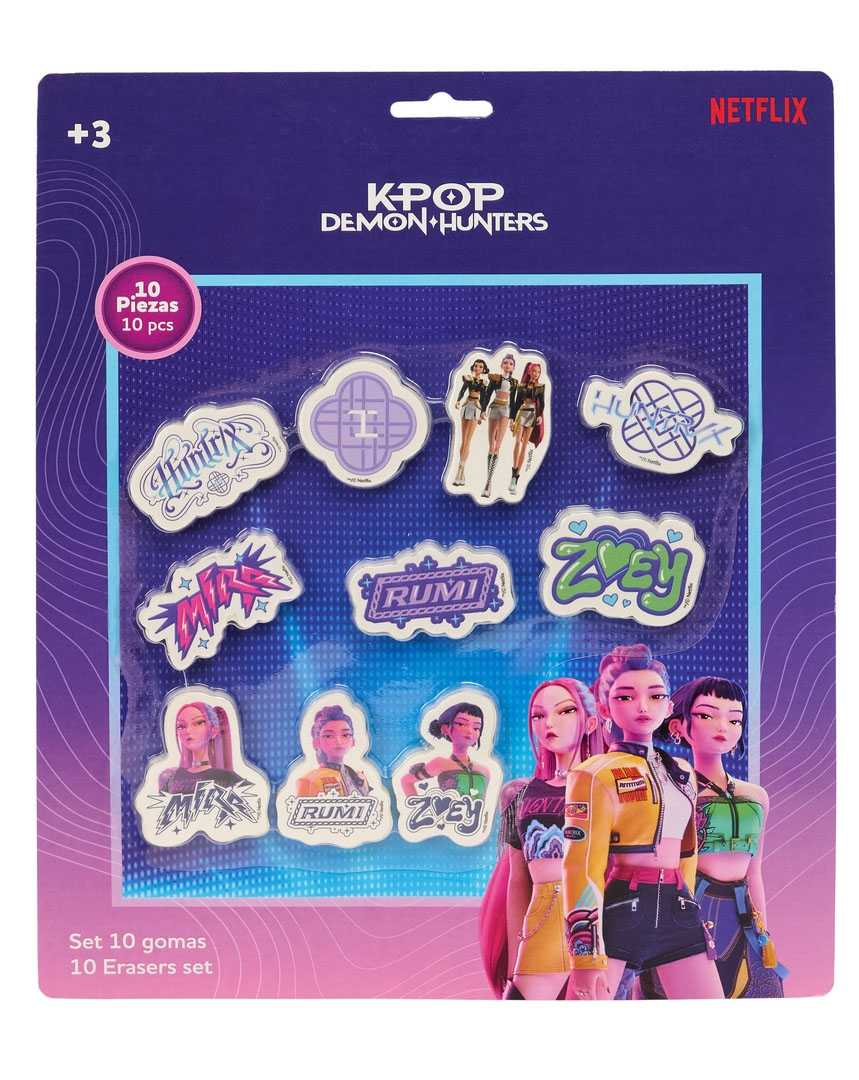k-pop demon hunters set 10 gomas de borrar (safta - 342660166)