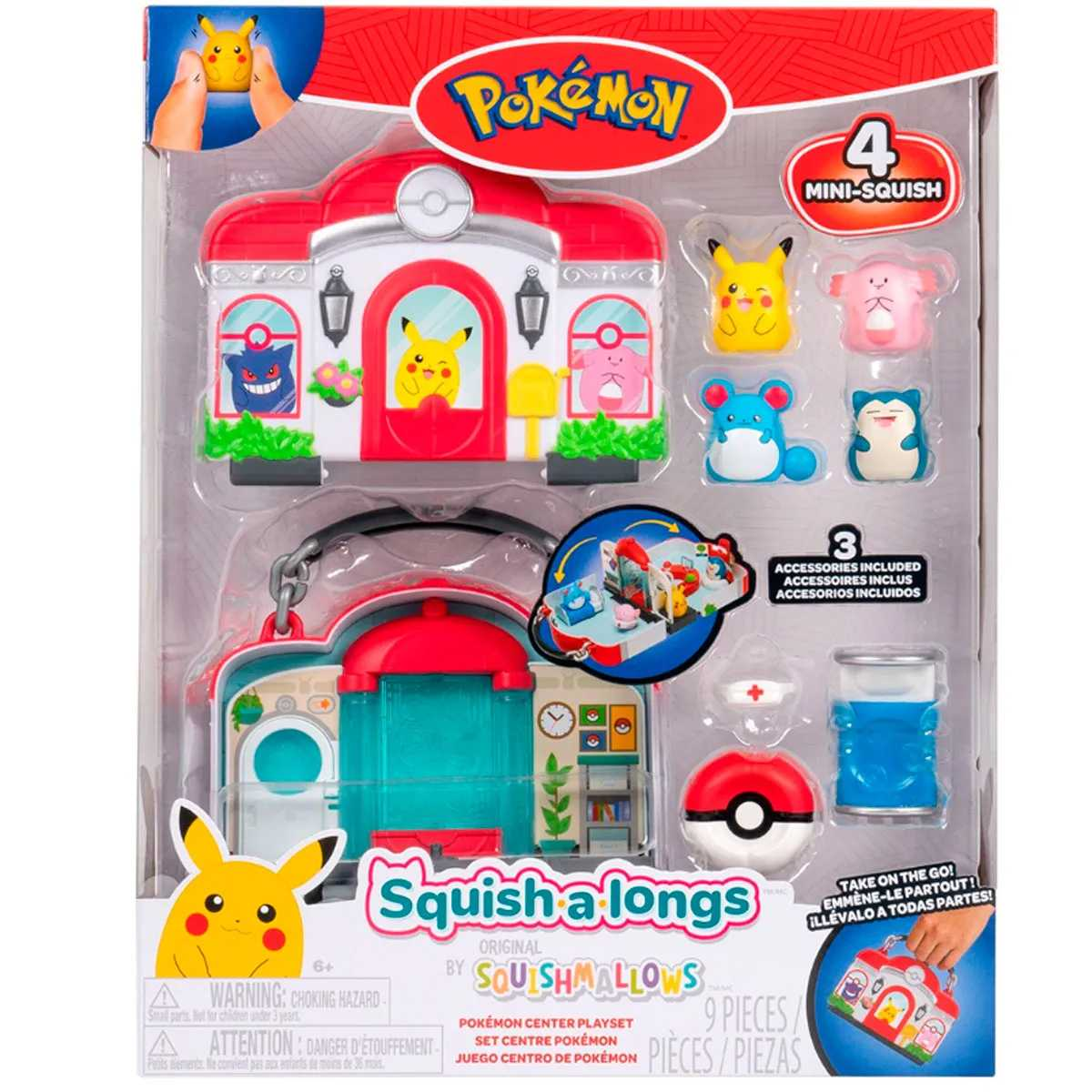 squishalongs playset pokemon center (jazwares iberia - sqal0071)