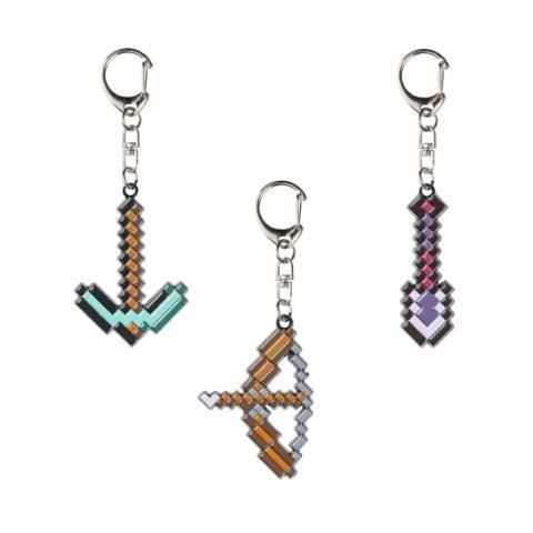 minecraft llavero metal pack 3 en caja