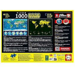 puzzle neon 1000 piezas mapamundi fisico (educa - 16760)