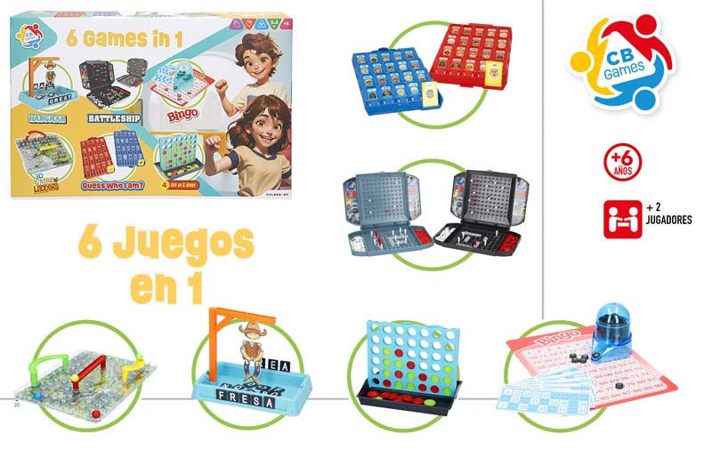 cb games 6 juegos en 1 surtidos (color baby - 47946)