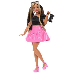 barbie deluxe style muÑeca falda rosa (mattel - jjn74)