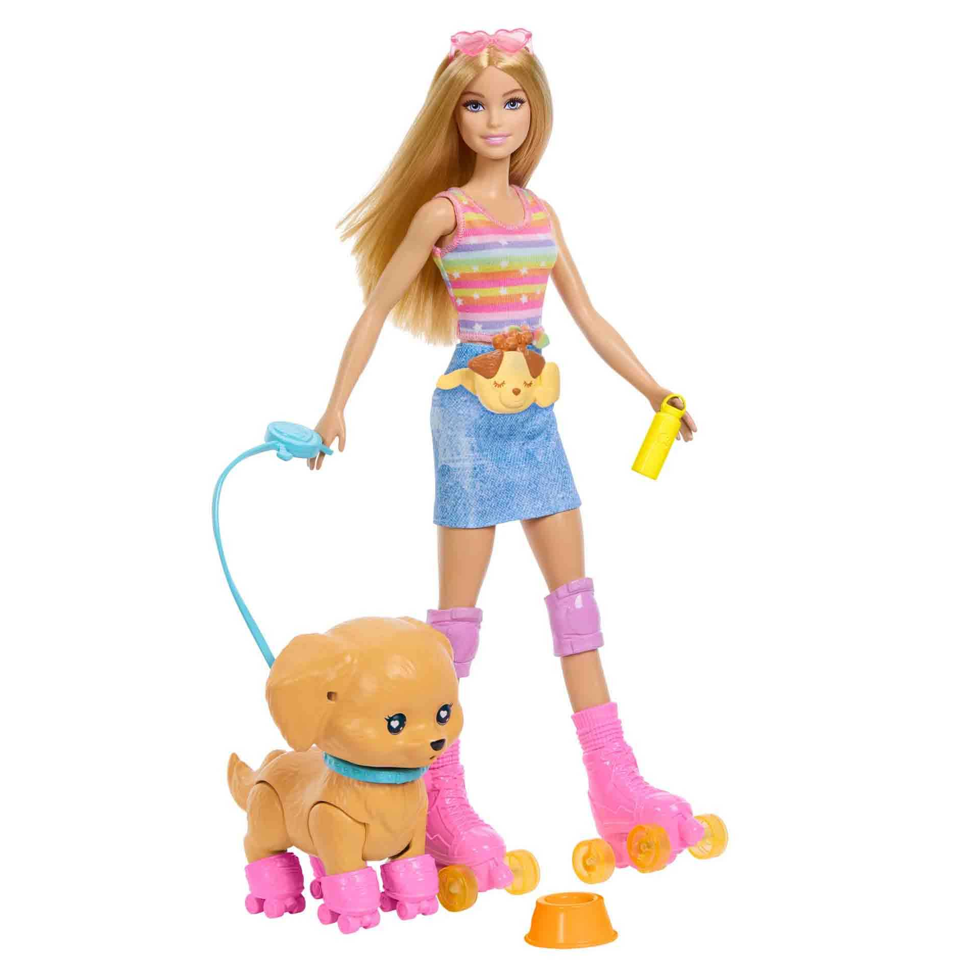 barbie muÑeca patina y corre con perrito (mattel - jmj44)