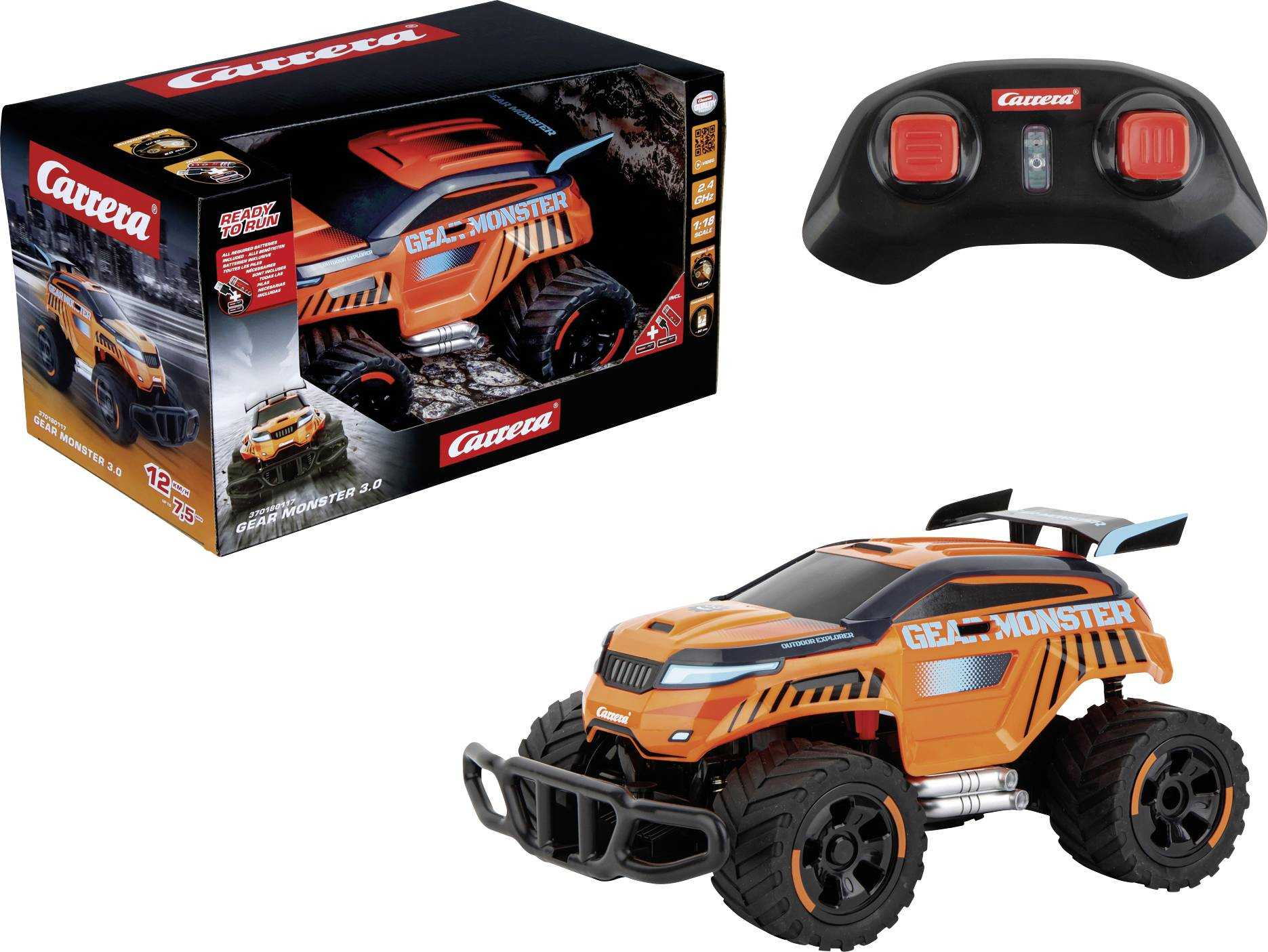 carrera r/c 1:18 buggy gear monster 3.0 2,4 ghz